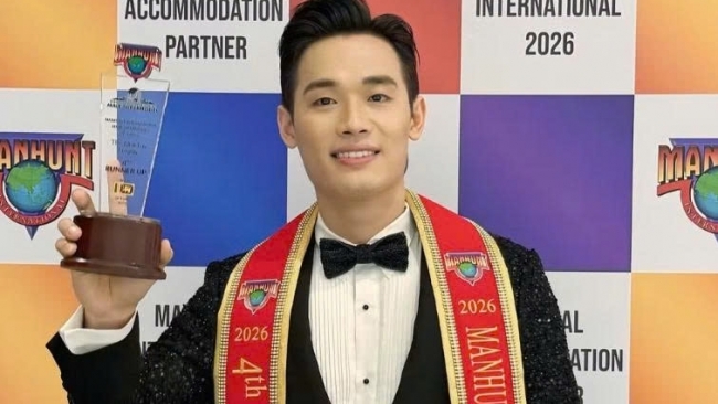 Trần Tiến Dũng đoạt Á vương 4 Manhunt International 2026