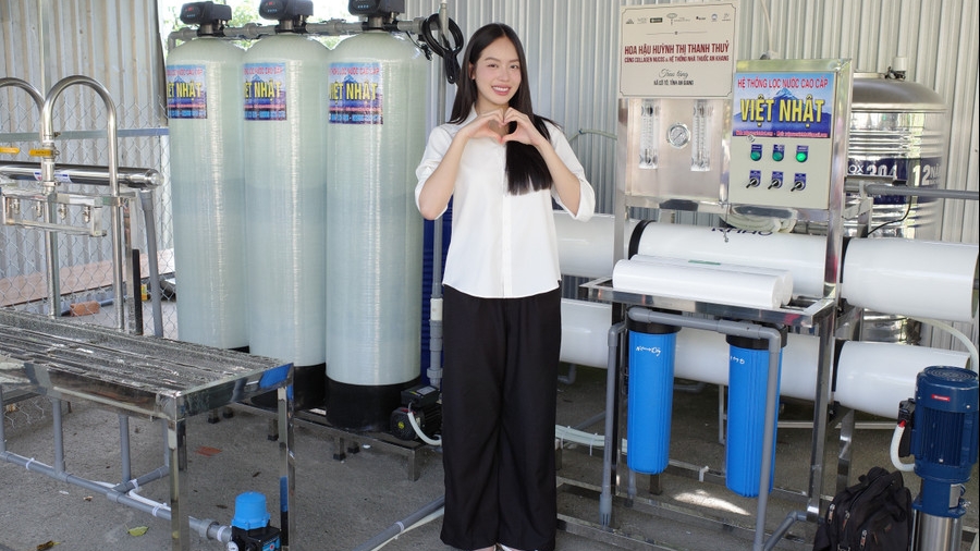 Hoa hậu Thanh Thủy mở rộng dự án, góp phần giải quyết bài toán thiếu nước sạch