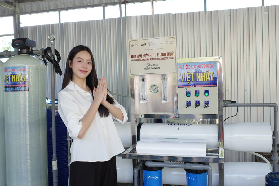 Hoa hậu Thanh Thủy mở rộng dự án, góp phần giải quyết bài toán thiếu nước sạch