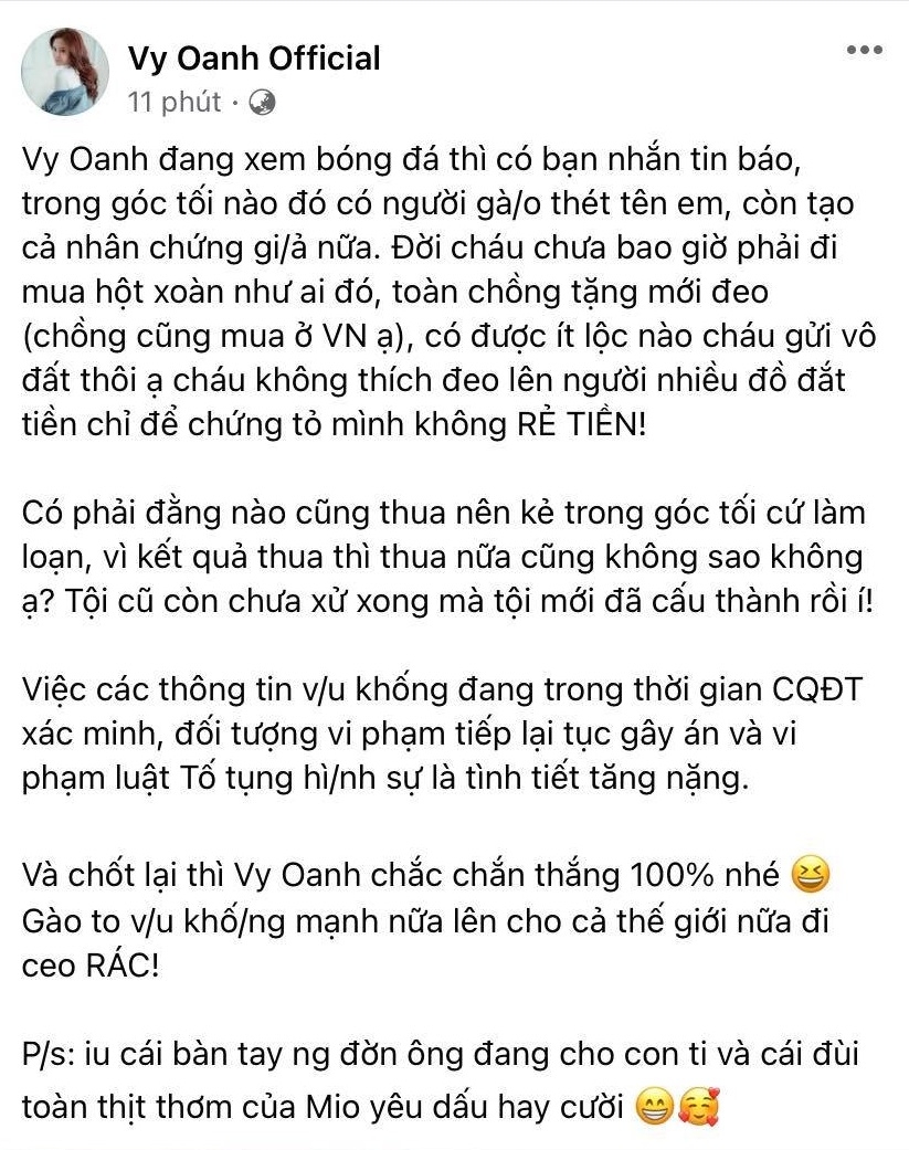 Sao Việt ngày 12/11: Ồn ào kiện tụng, Vy Oanh tự tin thông báo: 