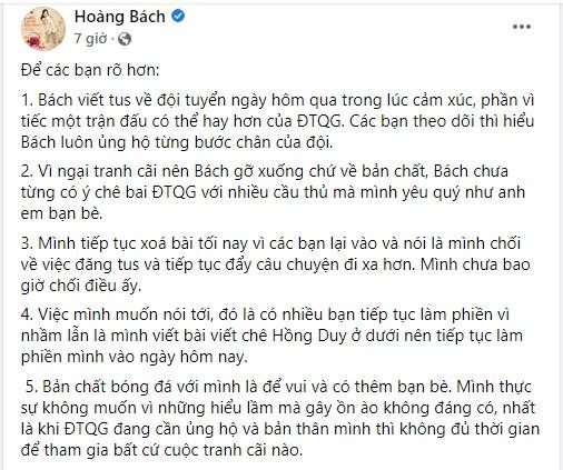 Sao Việt ngày 19/11: Ca sĩ Hoàng Bách lên tiếng về phát ngôn chê bai đội tuyển Việt Nam