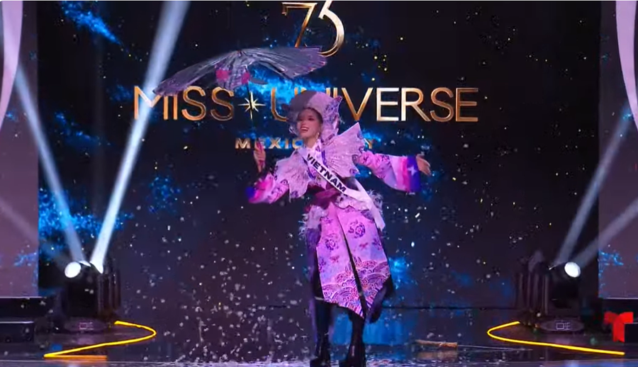 Xem Kỳ Duyên trình diễn trang phục dân tộc tại bán kết Miss Universe 2024