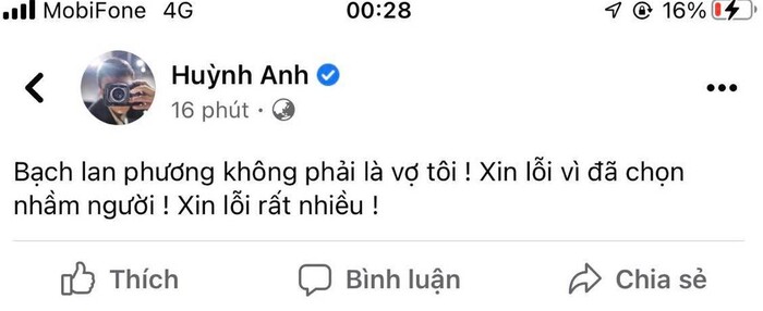 Huỳnh Anh chính thức lên tiếng lí do 'chia tay' Bạch Lan Phương, tung cả tin nhắn làm bằng chứng