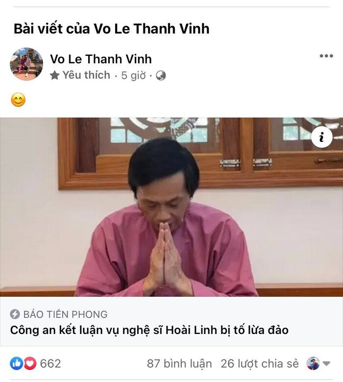 Con trai Hoài Linh và dàn sao Việt phản ứng ra sao khi danh hài không bị khởi tố?