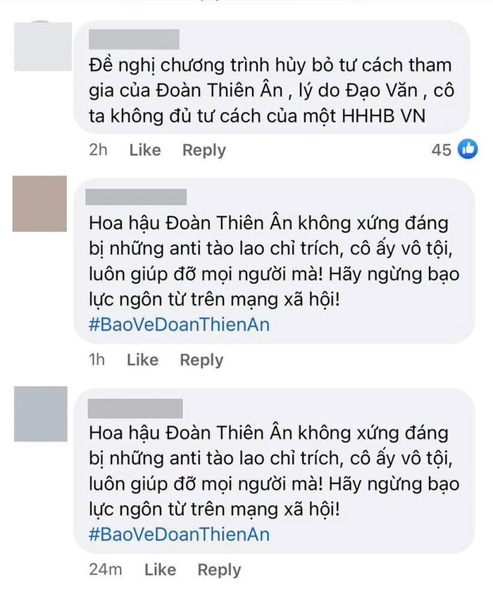 Netizens phẫn nộ đòi hủy tư cách tham gia show truyền hình của Hoa hậu Đoàn Thiên Ân