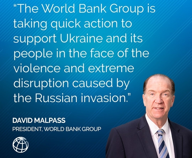 Ngân hàng Thế giới thông qua gói tài trợ khẩn cấp hơn 700 triệu đô la cho Ukraine