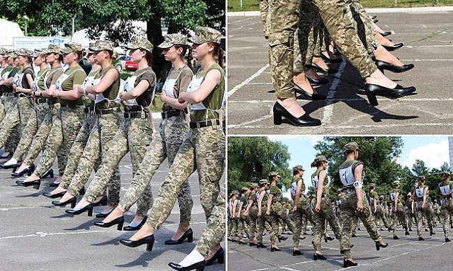 Ukraine xét lại việc để các nữ quân nhân đi giày cao gót duyệt binh