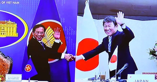 Bộ trưởng Ngoại giao Việt Nam - Nhật Bản bắt tay trực tuyến
