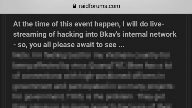 Hacker nói 'sẽ livestream tấn công Bkav'