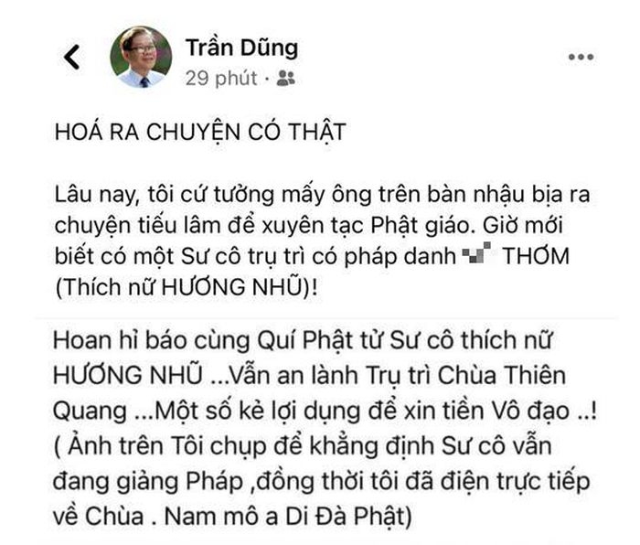 Kiểm điểm Phó Chủ tịch Hội VHNT Trà Vinh vì đùa cợt pháp danh một ni sư