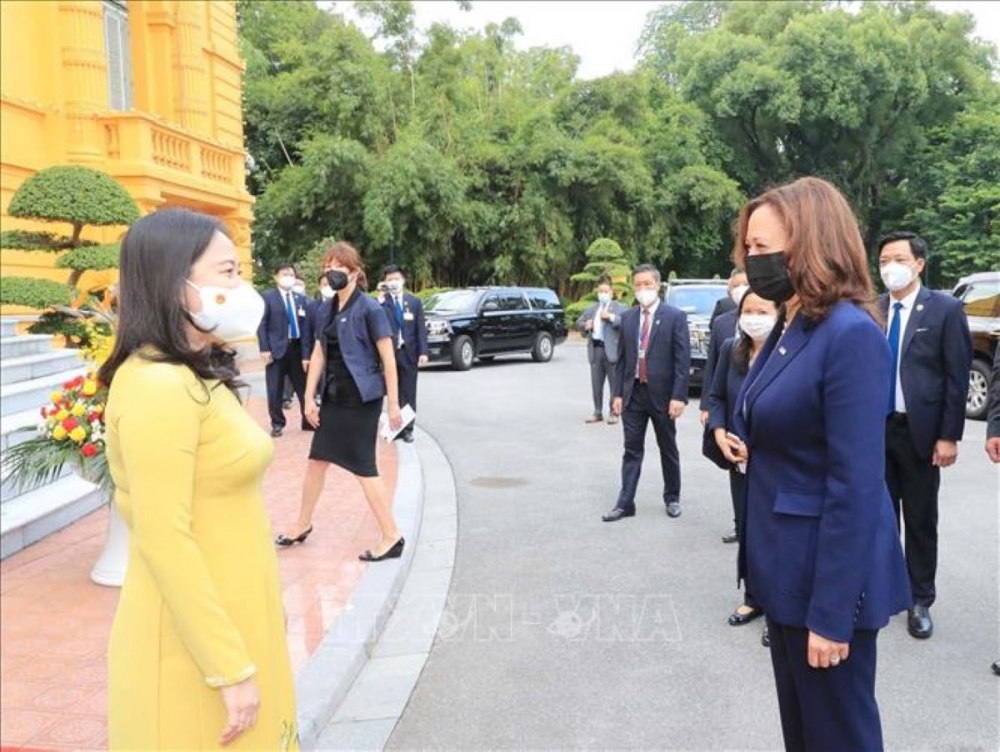 Phó Chủ tịch nước Võ Thị Ánh Xuân tiếp Phó Tổng thống Hoa Kỳ Kamala Harris