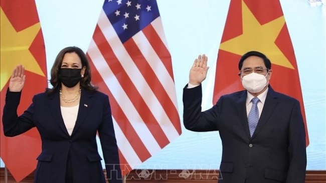 Thủ tướng Chính phủ Phạm Minh Chính tiếp Phó Tổng thống Hoa Kỳ Kamala Harris