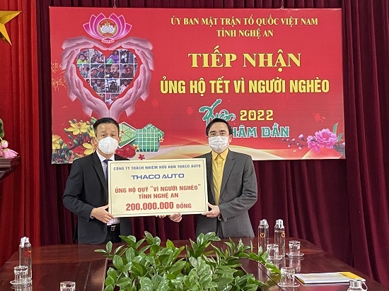 THACO ủng hộ Tết "Vì người nghèo" năm 2022 hơn 16 tỷ đồng