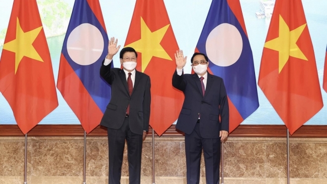 Thủ tướng Phạm Minh Chính hội kiến Tổng Bí thư, Chủ tịch nước CHDCND Lào