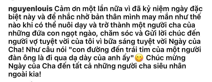 Ông xã Tăng Thanh Hà hạnh phúc khoe nhận được món quà đặc biệt từ các con