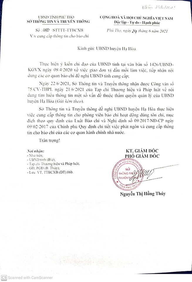 Phú Thọ: UBND huyện Hạ Hòa “phớt lờ” tất cả, không làm việc và cung cấp thông tin cho báo chí