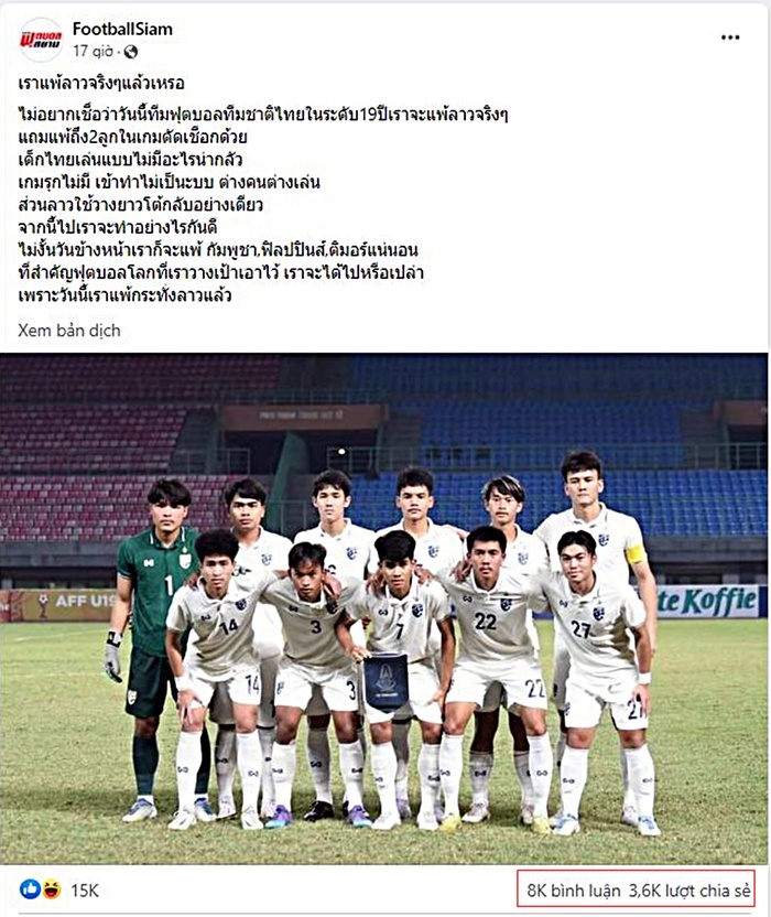 Tham vọng World Cup của Thái Lan bị nghi ngờ sau trận thua Lào
