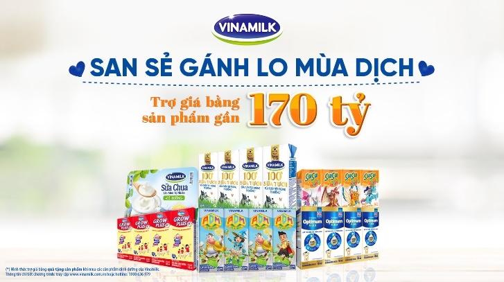 San sẻ khó khăn mùa dịch, Vinamilk tặng 45.000 phần quà cho người dân gặp khó khăn