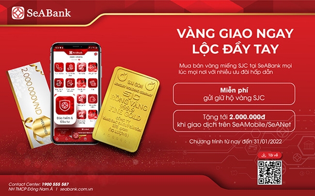 Tin nhanh ngân hàng ngày 29/9: SeABank mở rộng cung cấp dịch vụ mua bán vàng SJC trực tuyến
