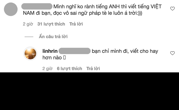 Bị netizen bắt lỗi tiếng Anh, Linh Rin đăng gì lên mạng?