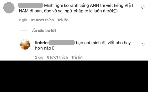 Bị netizen bắt lỗi tiếng Anh, Linh Rin đăng gì lên mạng? Bị netizen bắt lỗi tiếng Anh, Linh Rin đăng gì lên mạng?