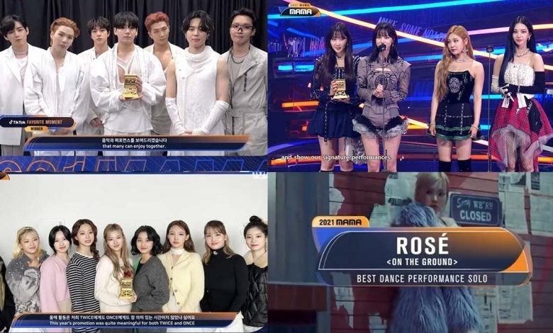 Sao Hàn ngày 13/12: BTS all-kill mọi Daesang; TWICE và Rosé vẫn ẵm giải dù vắng mặt trong MAMA 2021