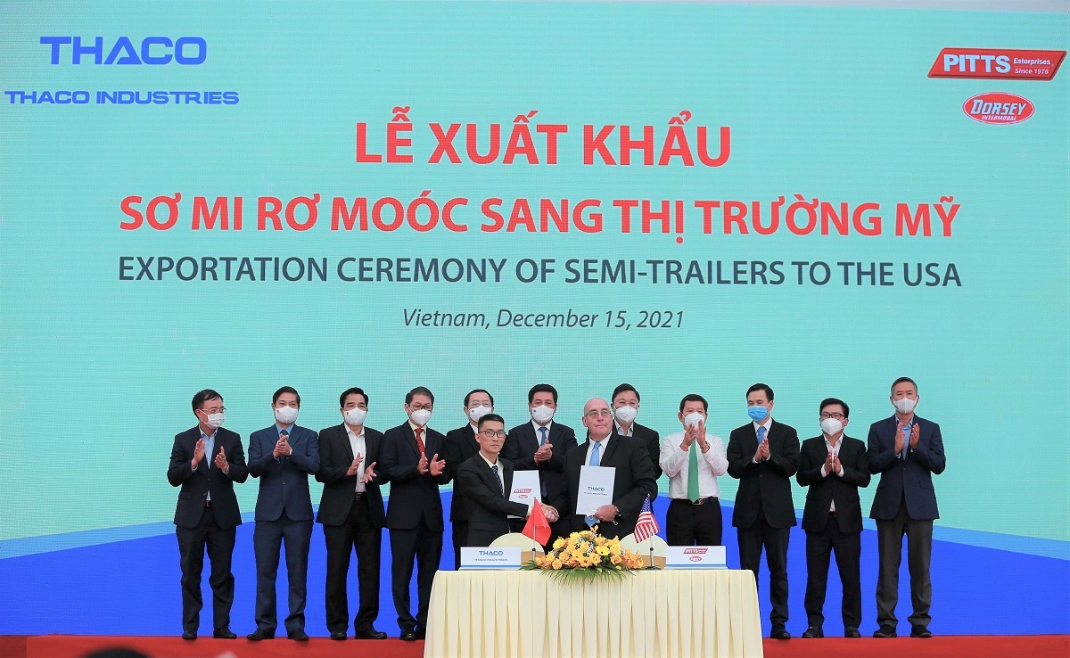 THACO tổ chức Lễ xuất khẩu sơ mi rơ moóc sang thị trường Mỹ