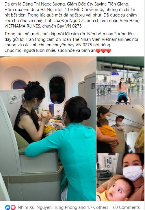 Tình người ấm áp trên chuyến bay của Vietnam Airlines