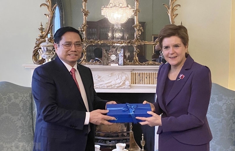 Thủ tướng Chính phủ Phạm Minh Chính gặp Thủ hiến Scotland Nicola Sturgeon
